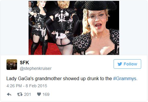 photo caption - Sfk y Lady GaGa's grandmother showed up drunk to the . 7 201 169
