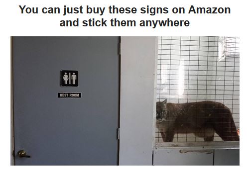 You can just buy these signs on Amazon and stick them anywhere Rest Room