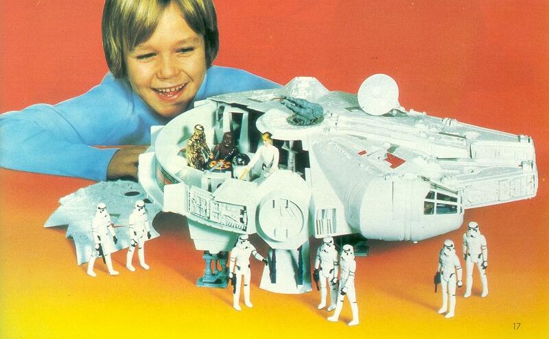 A non-Lego Millenium Falcon! The Mercedes Benz of all kid toys back in the early 80s. Every boy who had one was Mr. Nope. He just gloated and played with it at recess zooming around in everyone's face.  Hey can I play with it too! -No! You'll break it!