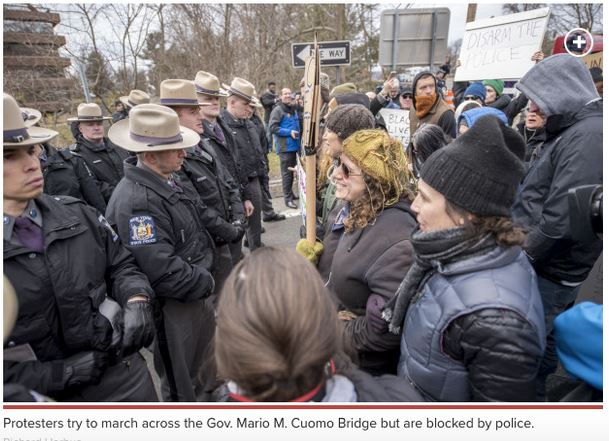 Black women blocked from crossing bridge