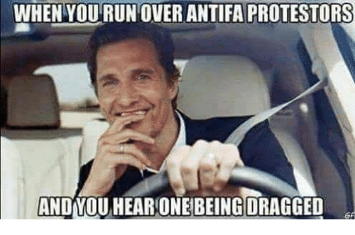 l plater memes - When You Run Over Antifa Protestors And You Hear One Being Dragged