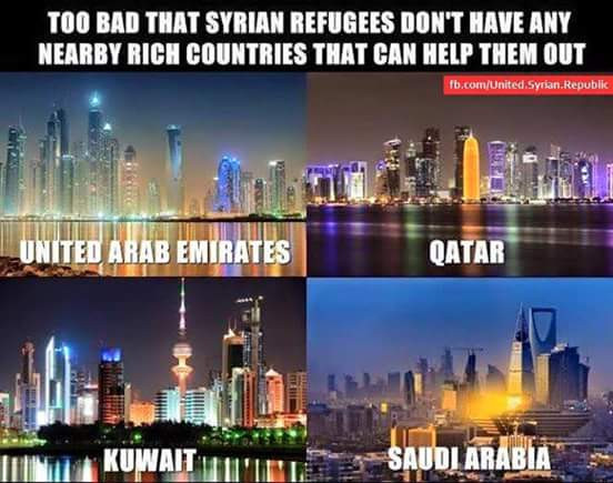 kuwait city - Too Bad That Syrian Refugees Don'T Have Any Nearby Rich Countries That Can Help Them Out fb.comUnited Syrian Republic United Arab Emirates Qatar I Kuwaiti Saudi Arabia
