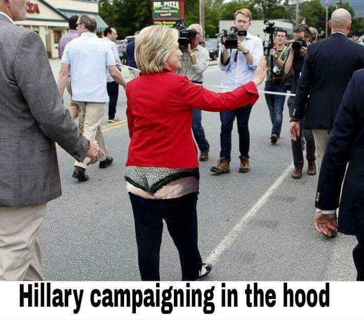 hilary rope reports - Hillary campaigning in the hood