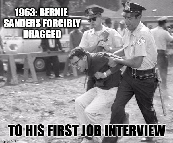 bernie sanders arrested - 1963 Bernie Sanders Forcibly Dragged To His First Job Interview imgiip.com