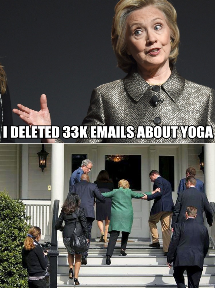 hillary helped up stairs - I Deleted 33K Emails About Yoga