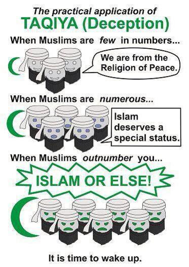 practical application of taqiya - The practical application of Taqiya Deception When Muslims are few in numbers... We are from the Religion of Peace. When Muslims are numerous... Colhe Islam deserves a special status. When Muslims outnumber you... Nn Isla
