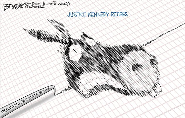 cartoon - Br eep sampie BoUnion Tribune Justice Kennedy Retires Viny Political Richter Scale