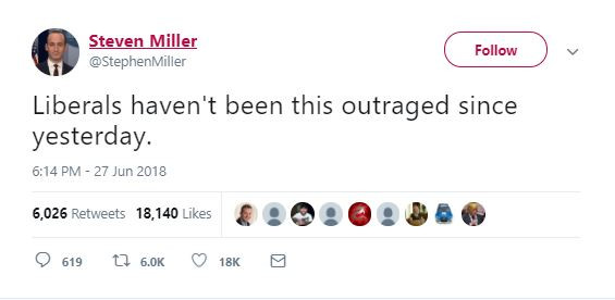 icon - Steven Miller Miller Liberals haven't been this outraged since yesterday. 6,026 18,140 619 18K