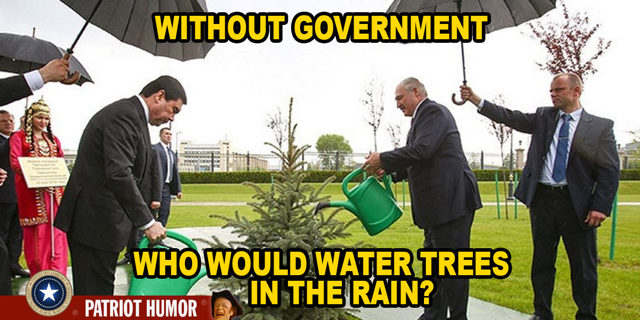 without government - Without Government Who Would Water Trees Patriot Humor In The Rain?