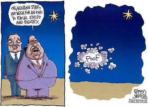 jesse jackson al sharpton cartoon - Oh, Wishing Star, we Wish For An End To Racial STRiFe And Bgotry. O con Poof