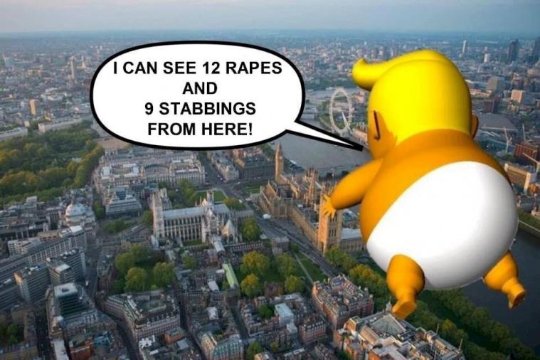 trump baby blimp - I Can See 12 Rapes And 9 Stabbings From Here!