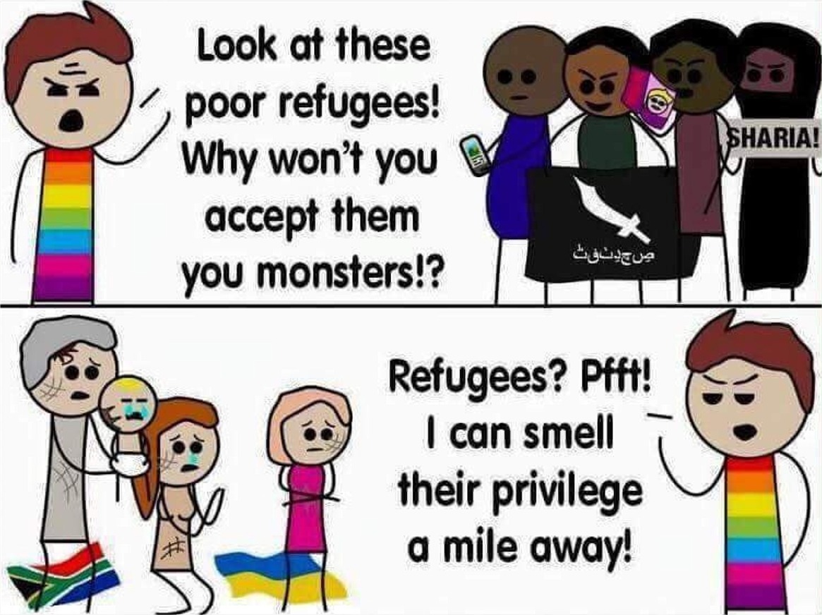 children vs sjw - Sharia! Look at these poor refugees! Why won't you accept them you monsters!? Refugees? Pfft! I can smell their privilege a mile away!