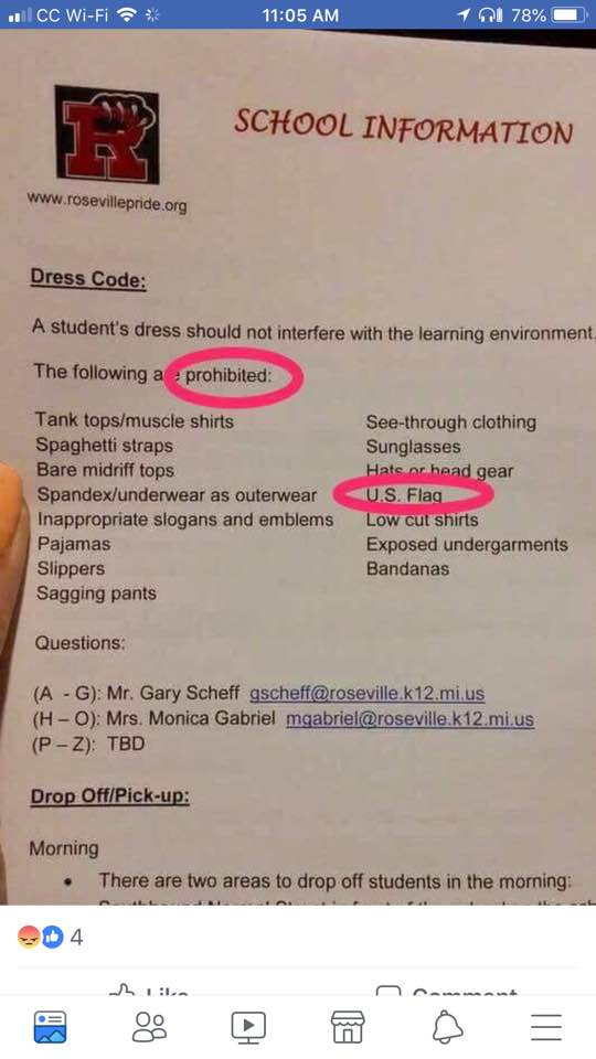 screenshot - . Cc WiFi 101 78% School Information Dress Code A student's dress should not interfere with the learning environment The ing a prohibited Tank topsmuscle shirts Spaghetti straps Bare midriff tops Spandexunderwear as outerwear Inappropriate sl