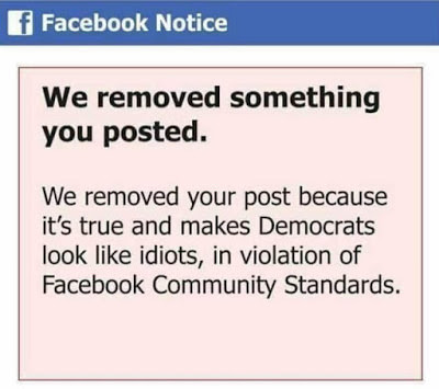 memes - dry cleaners - f Facebook Notice We removed something you posted. We removed your post because it's true and makes Democrats look idiots, in violation of Facebook Community Standards.