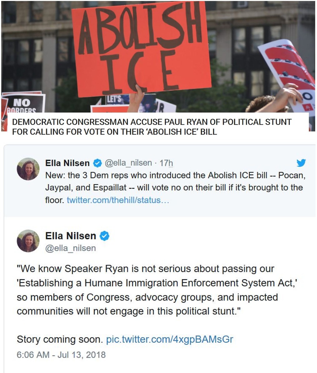 memes - display advertising - Abolish 1 No Borders Democratic Congressman Accuse Paul Ryan Of Political Stunt For Calling For Vote On Their 'Abolish Ice' Bill Ella Nilsen 17h New the 3 Dem reps who introduced the Abolish Ice bill Pocan, Jaypal, and Espail