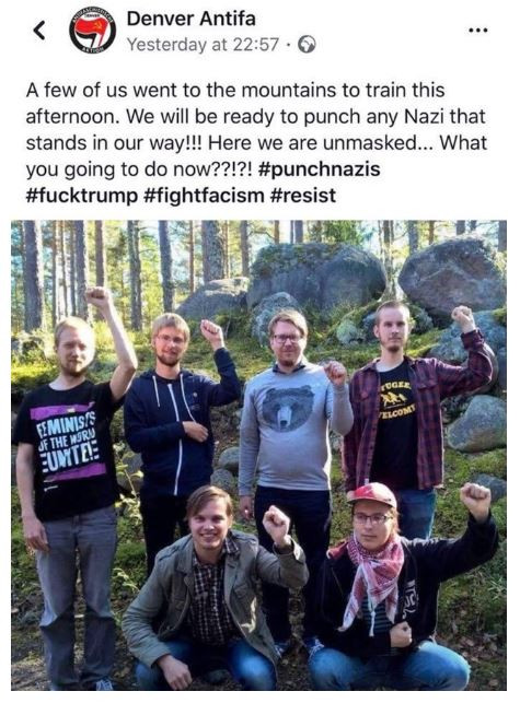 memes - denver antifa - Denver Antifa Yesterday at w A few of us went to the mountains to train this afternoon. We will be ready to punch any Nazi that stands in our way!!! Here we are unmasked... What you going to do now??!?! Oger Eloos FeminisS Jf The M