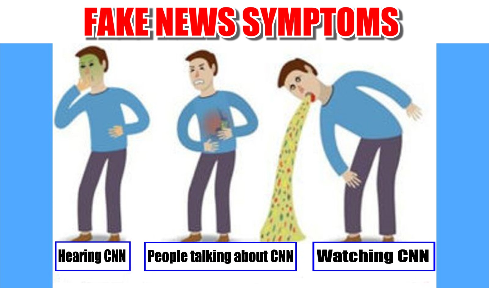 memes - standing - Fake News Symptoms Hearing Cnn People talking about Cnn Watching Cnn