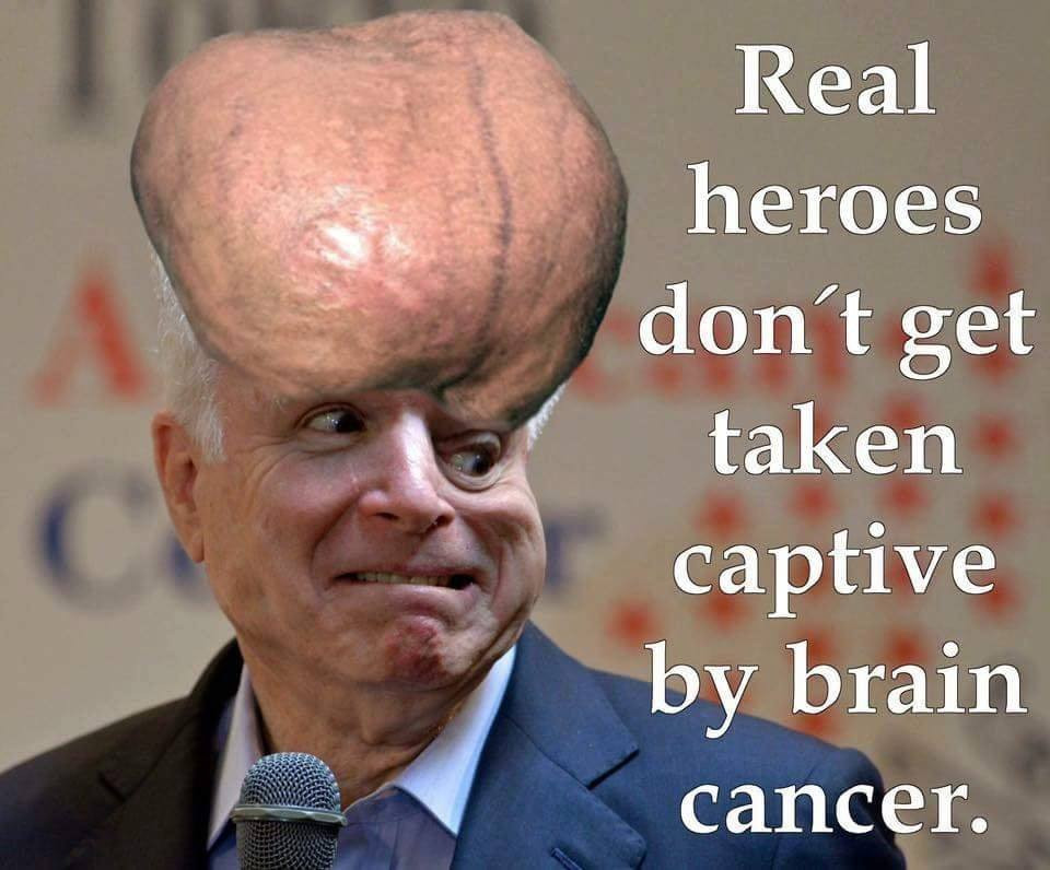 dank john mccain tumor - Real heroes don't get taken captive by brain cancer.
