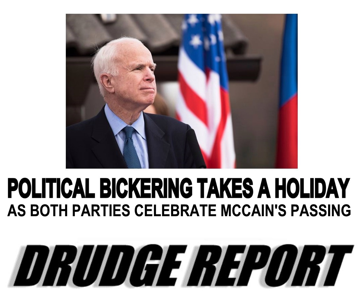 dank photo caption - Political Bickering Takes A Holiday As Both Parties Celebrate Mccain'S Passing Drudge Report