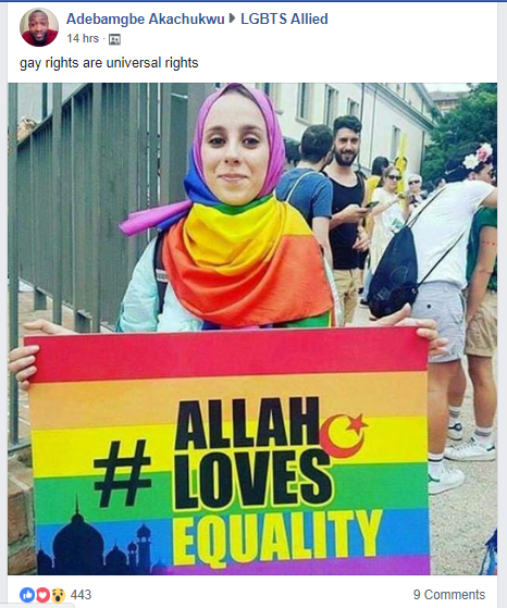 rainbow hijab - Adebamgbe Akachukwu Lgbts Allied 14 hrs gay rights are universal rights Allah # Loves Equality Ooo 443 9
