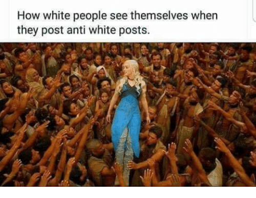 white liberals see themselves - How white people see themselves when they post anti white posts.