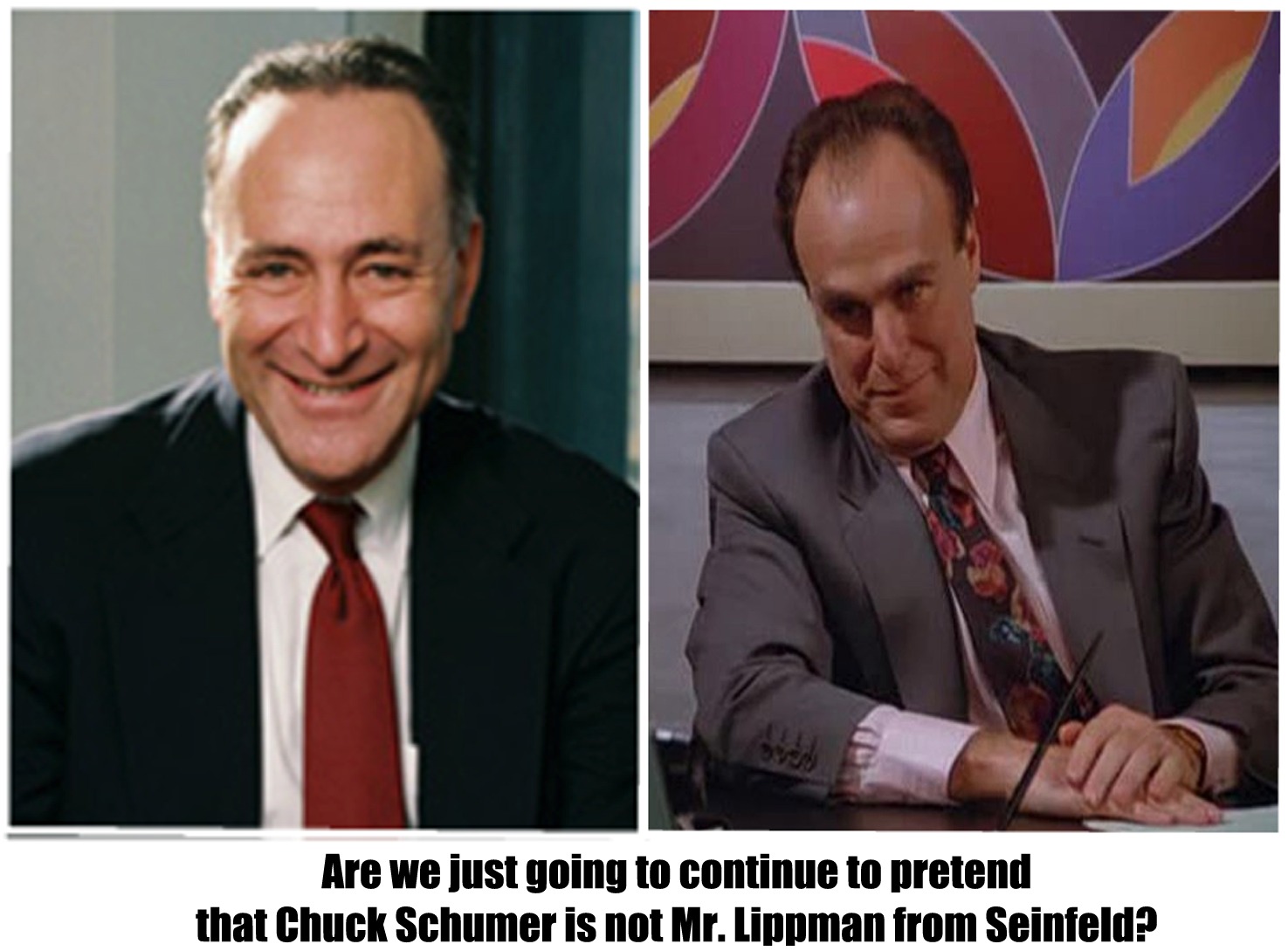 memes - entrepreneur - Are we just going to continue to pretend that Chuck Schumer is not Mr. Lippman from Seinfeld?