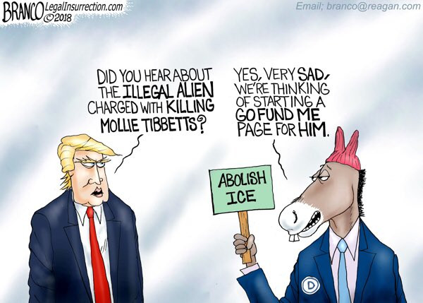 memes - immigration branco cartoons - Branco LegalInsurrection.com Dmw 2018 Email; branco.com Did You Hear About The Illegal Alien Charged With Killing Mollie Tibbetts? Yes, Very Sad, We'Re Thinking Of Starting A Gofund Me Page For Him Abolish Ice