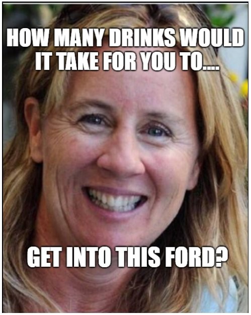 photo caption - How Many Drinks Would It Take For You To... Get Into This Ford?