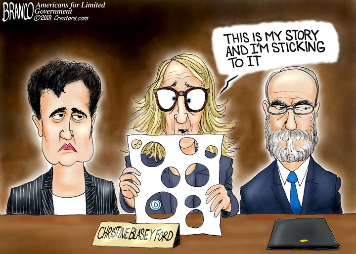 branco cartoon on christine blasey ford - Ddam Americans for Limited Government Vw 2018 Creators.com This Is My Story And I'M Sticking To It Christine Blasey Ford