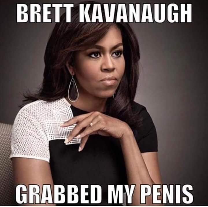 michelle obama kavanaugh penis meme - Brett Kavanaugh Grabbed My Penis