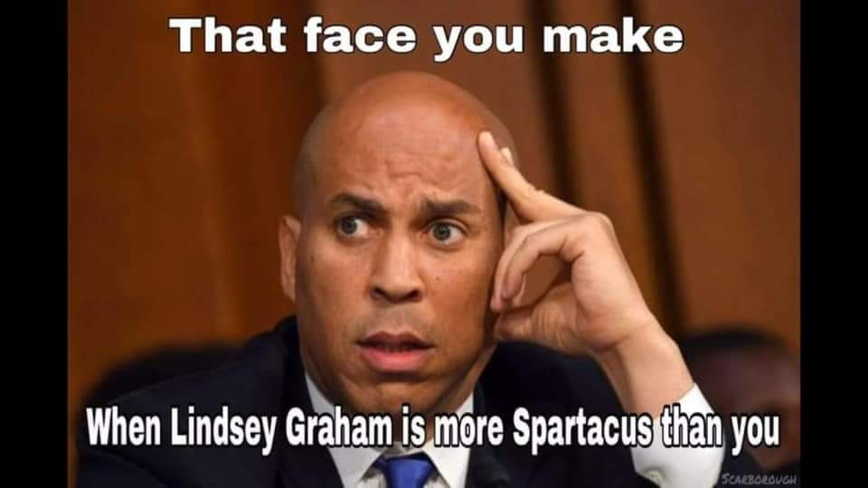 Cory Booker - That face you make When Lindsey Graham is more Spartacus than you Scarborough