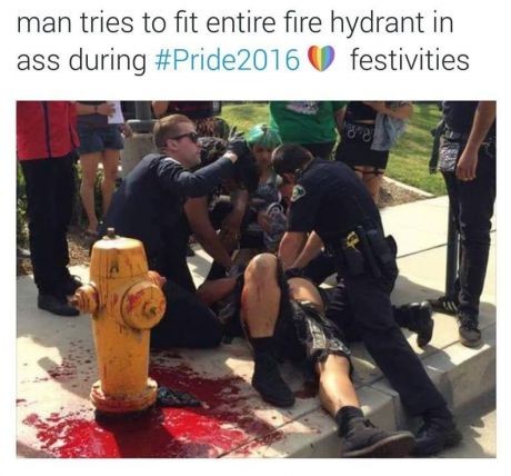 anaheim kkk rally - man tries to fit entire fire hydrant in ass during festivities