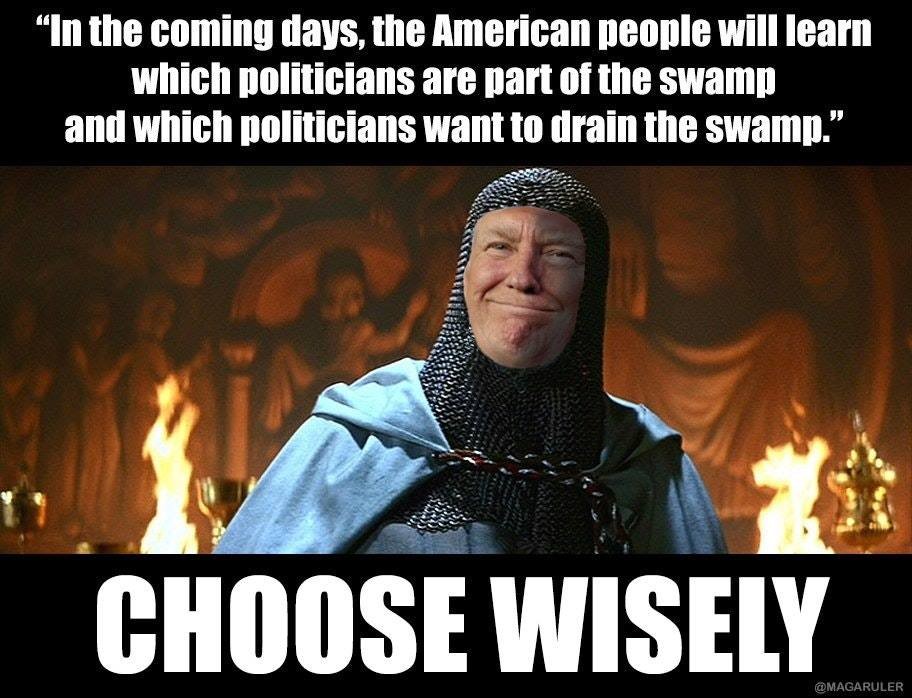 internet choose wisely - "In the coming days, the American people will learn which politicians are part of the swamp and which politicians want to drain the swamp." Choose Wisely