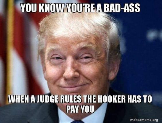 memes - trump winning meme - You Know You'Re A BadAss When A Judge Rules The Hooker Has To Pay You makeameme.org