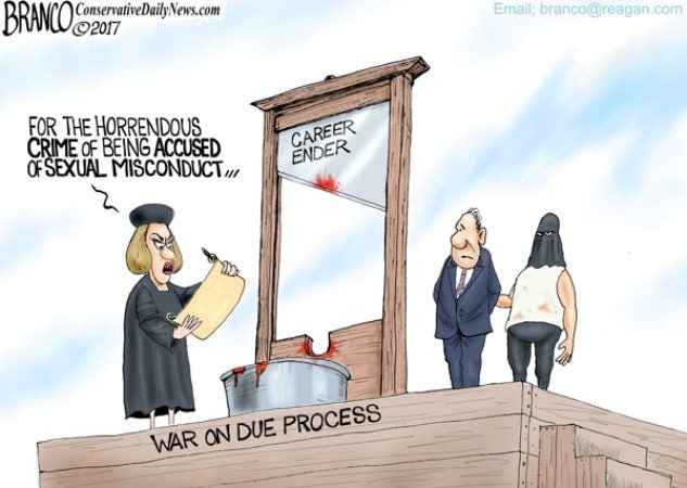 memes - due process - Branco ConservativeDailyNews.com Email; branco.com Branco 2017 For The Horrendous Crime Of Being Accused Of Sexual Misconductii Career Ender War On Due Process