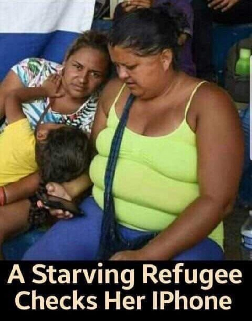 memes - honduras people - A Starving Refugee Checks Her IPhone