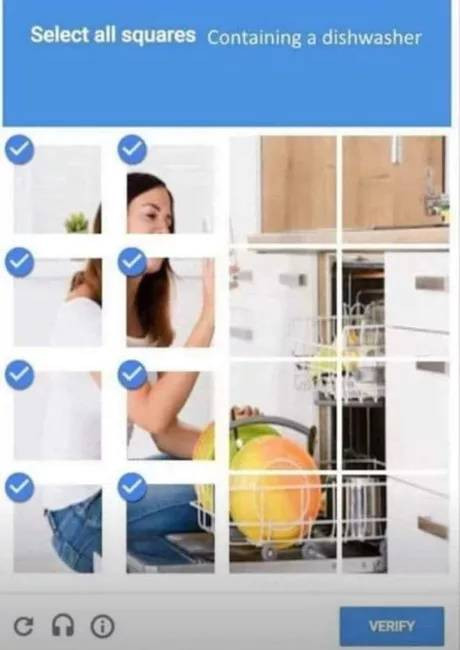 select all squares containing a dishwasher meme - Select all squares Containing a dishwasher Verify