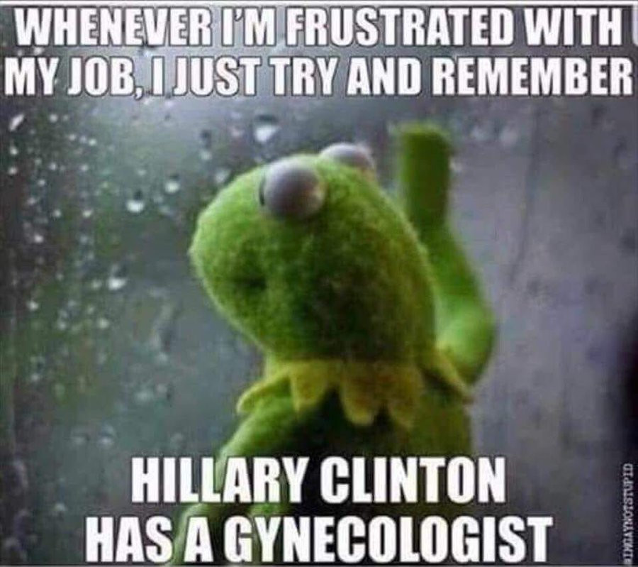 photo caption - Whenever I'M Frustrated With My Job, 1 Just Try And Remember Hillary Clinton Has A Gynecologist Kimiaynotstupid