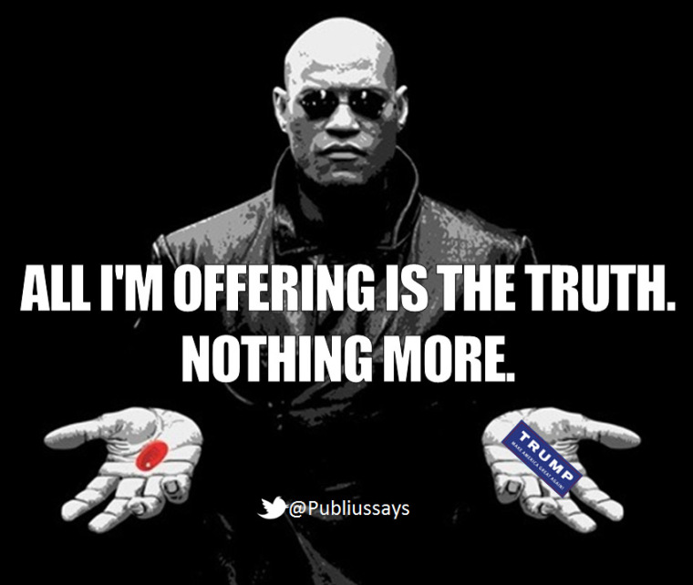 political meme morpheus red pill blue pill - All I'M Offering Is The Truth. Nothing More. Trump Marraserica Great Again y