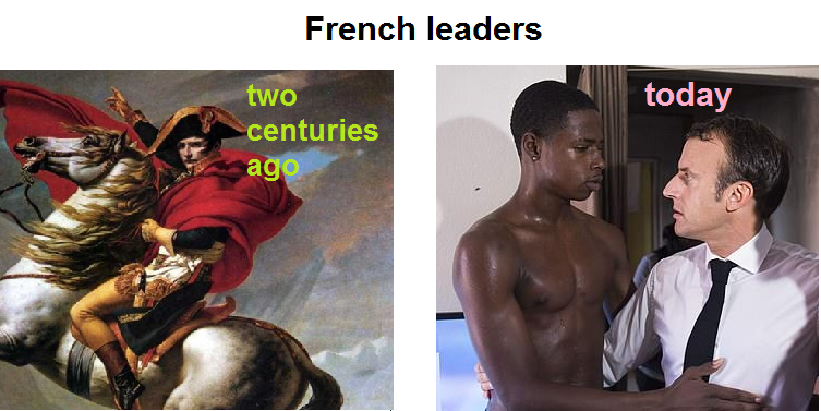 political meme French leaders today two centuries ago