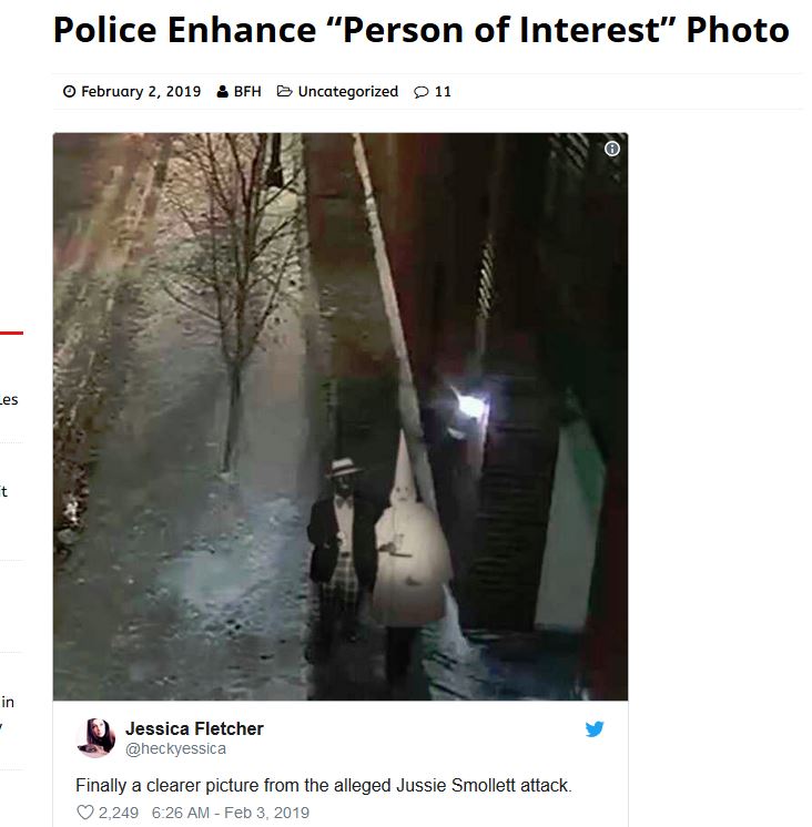 memes - jussie smollett funny memes - Police Enhance "Person of Interest" Photo Bfh Uncategorized 11 Les Jessica Fletcher Finally a clearer picture from the alleged Jussie Smollett attack. 2,249