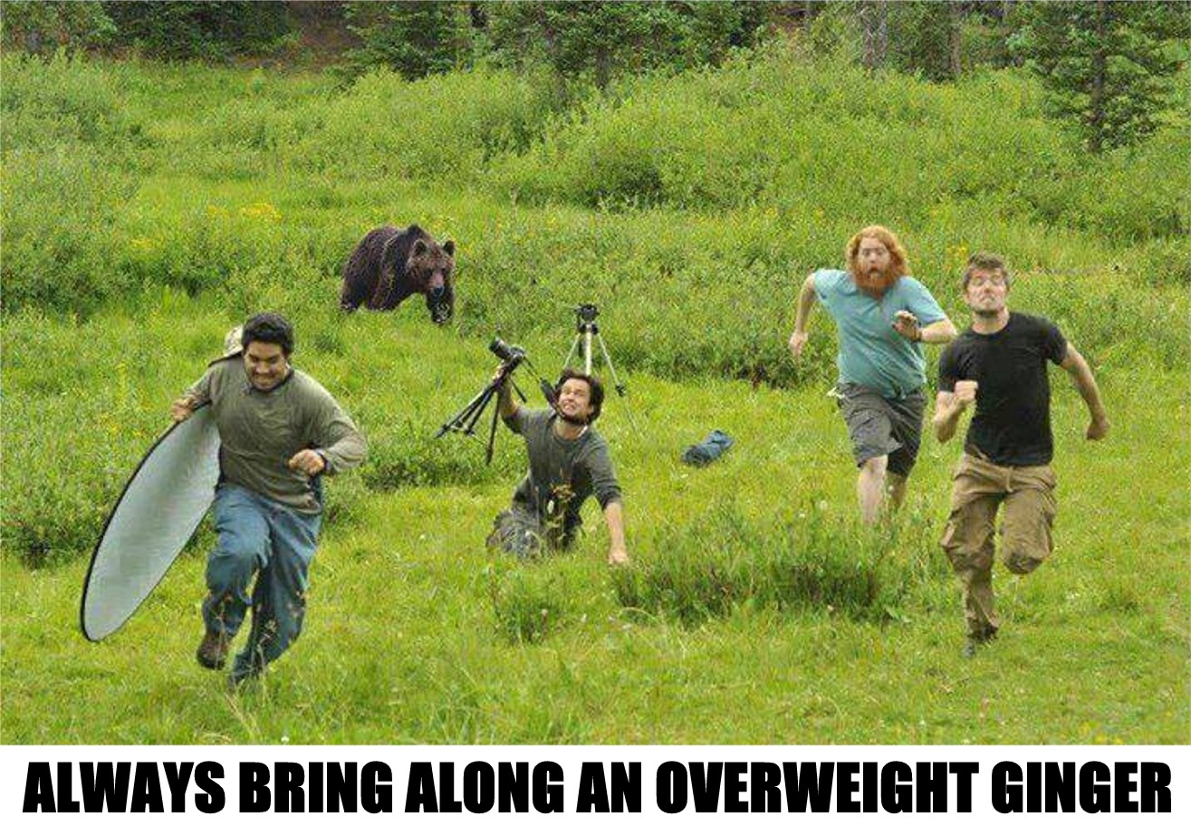 memes - national geographic photographers are metal - Always Bring Along An Overweight Ginger