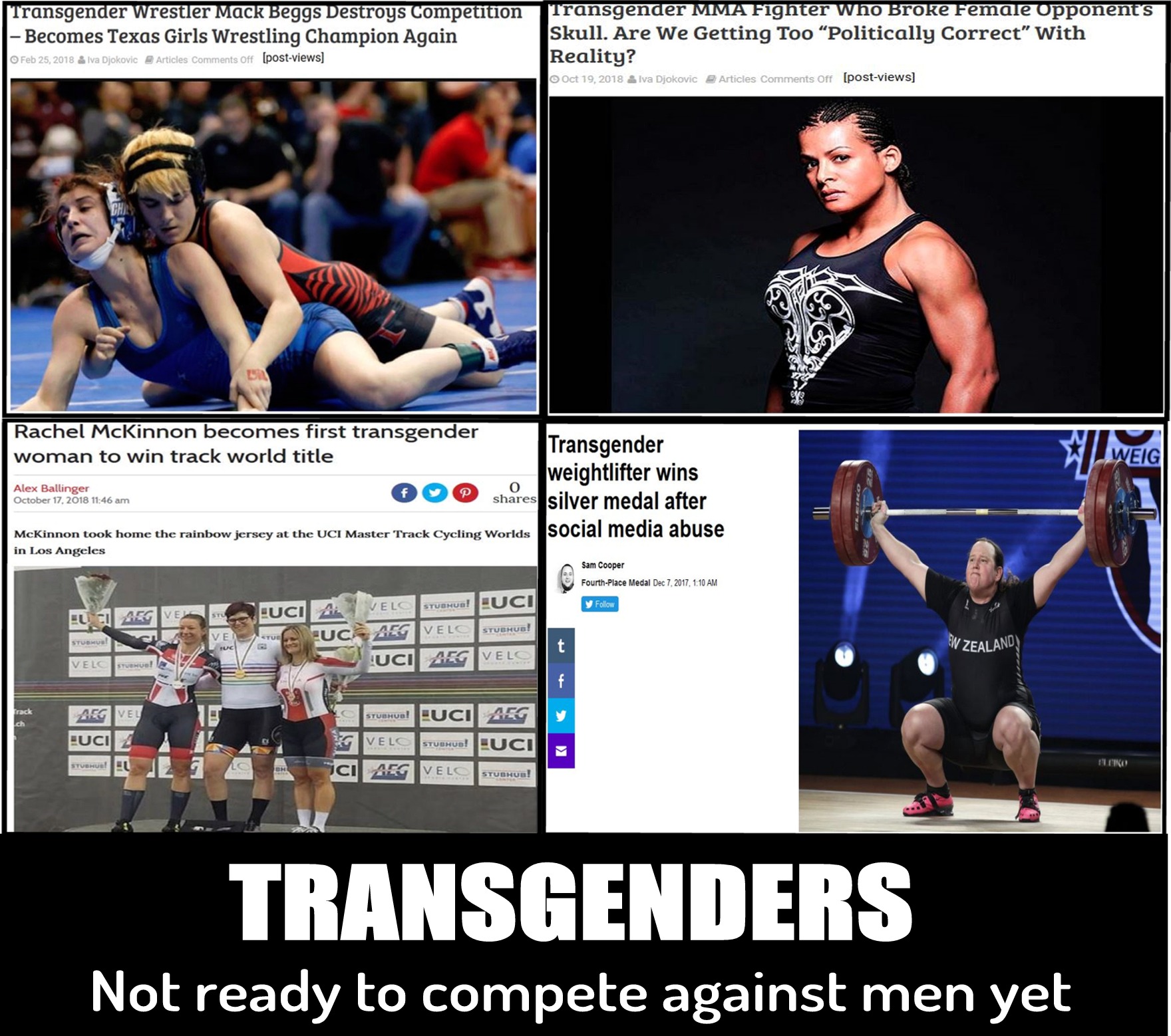 memes - boxing glove - Transgender wrester Mack Beggs Destroys Competition Becomes Texas Girls Wrestling Champion Again boost Transgender Mmde Fighter Who BrORE Female Opponents Skull. Are We Getting Too "Politically Correct With Reality? Rachel McKinnon 