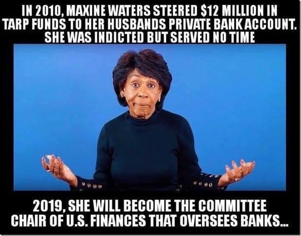 memes - maxine waters student loans meme - In 2010. Maxine Waters Steered S12 Million In Tarp Funds To Her Husbands Private Bank Account. She Was Indicted But Served No Time 2019, She Will Become The Committee Chair Of U.S. Finances That Oversees Banks...