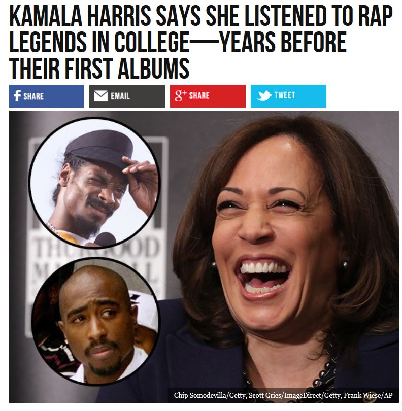 memes - kamala harris college - Kamala Harris Says She Listened To Rap Legends In College Years Before Their First Albums f Email 8 Tweet Chip SomodevillaGetty, Scott GriesImageDirectGetty, Frank WieseAp