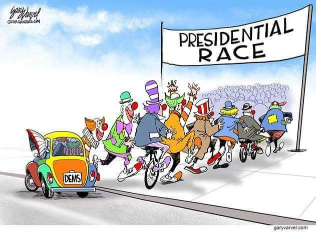 memes - democrat clown car 2020 - SodaS.Com Presidential Race 3 Un Dens garyvarvel.com