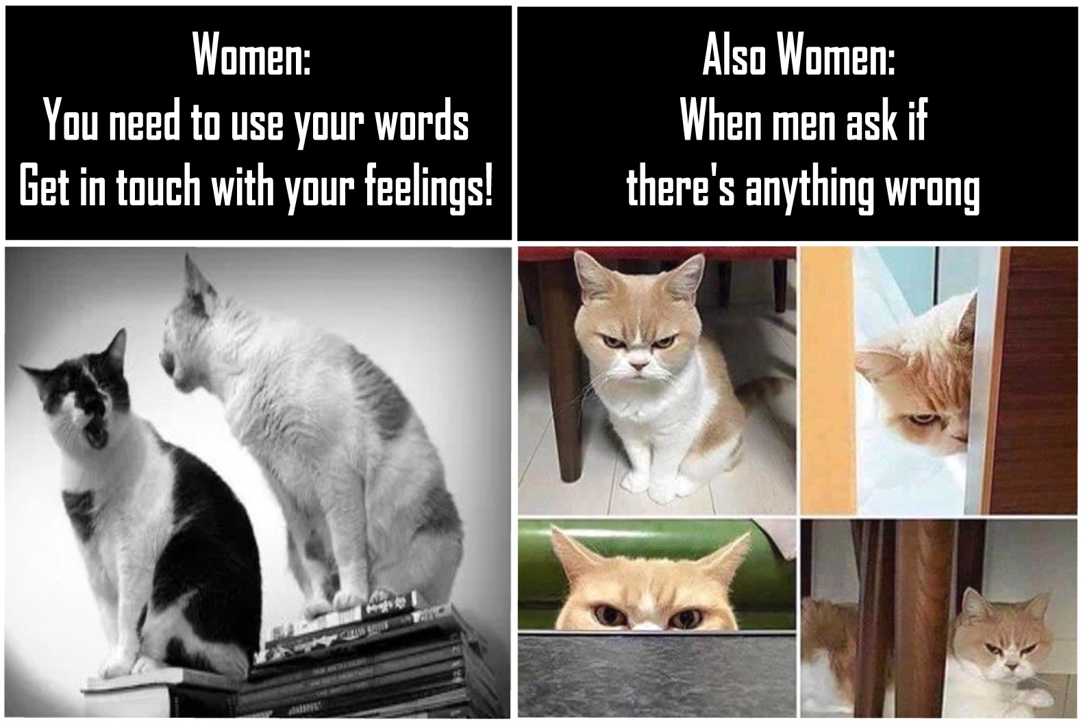 memes - relationship memes - Women You need to use your words Get in touch with your feelings! Also Women When men ask if there's anything wrong