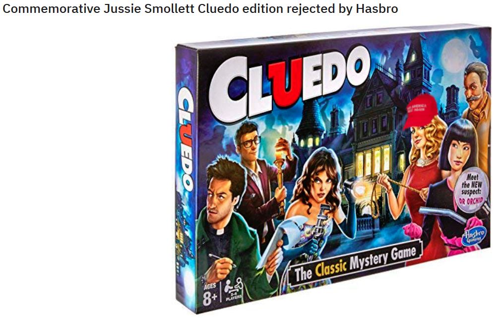 jussie smollett memes - Commemorative Jussie Smollett Cluedo edition rejected by Hasbro Cluedovac Cluedo Meet the New suspect Or Orchid Alinchro The Classic Mystery Game 8