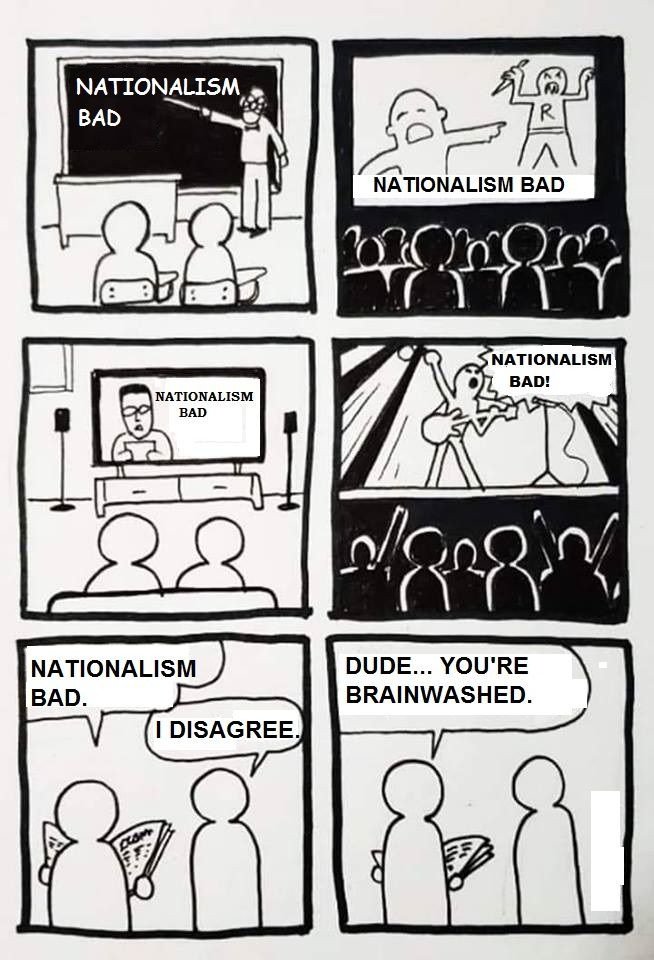 memes -  communism is bad - Nationalism Bad Nationalism Bad Polocoon Snationalism Ol Bad! Nationalism Bad Nationalism Bad. I Disagree. Dude... You'Re Brainwashed. ka