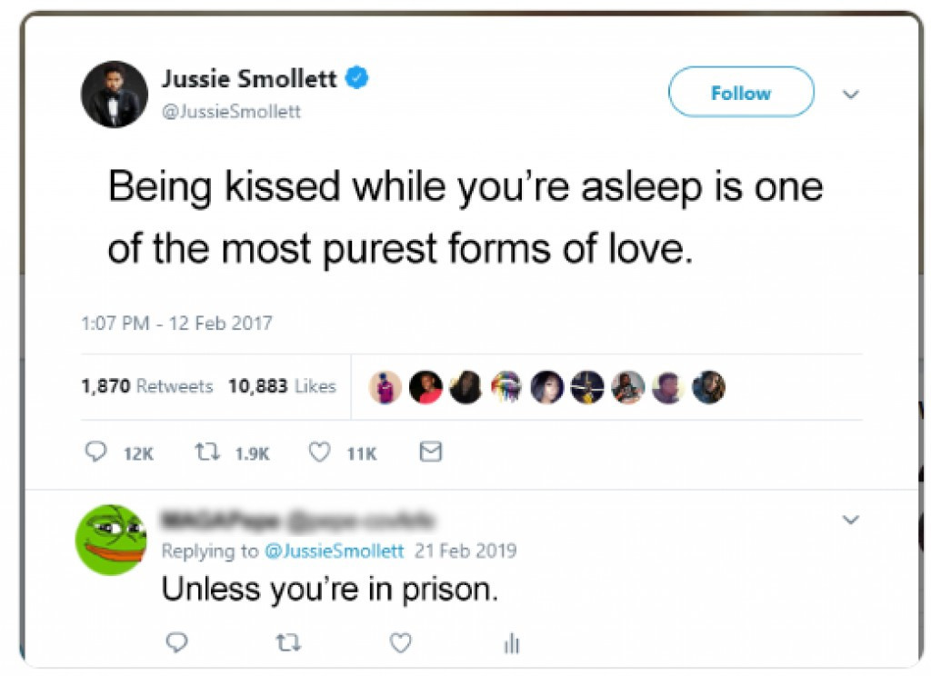 memes -  being kissed while you re asleep - Jussie Smollett Being kissed while you're asleep is one of the most purest forms of love. 1,870 10,883 O a 12Kt 11K Smollett Unless you're in prison.